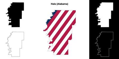 hale contea, Alabama schema carta geografica impostato vettore