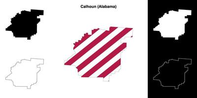 calhoun contea, Alabama schema carta geografica impostato vettore