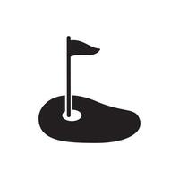golf corso e bandiera icona design illustrazione vettore
