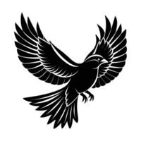 un' silhouette volante uccello nero e bianca logo clip arte vettore