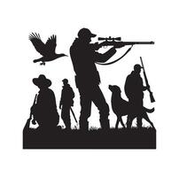 a caccia uomo silhouette illustrazione vettore