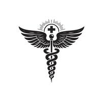 caduceo simbolo, medico e Salute relazionato icona vettore