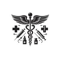 caduceo simbolo, medico e Salute relazionato icona vettore