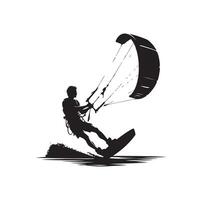 kitesurf silhouette illustrazione icona vettore