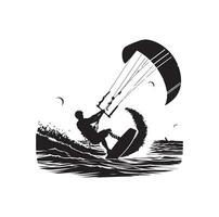 kitesurf silhouette illustrazione icona vettore