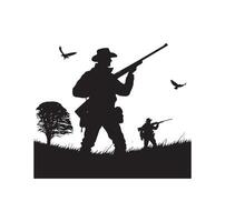 a caccia uomo silhouette illustrazione vettore