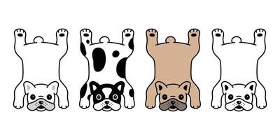 cane francese bulldog icona tappeto tappeto cucciolo animale domestico personaggio cartone animato simbolo sciarpa illustrazione scarabocchio design vettore