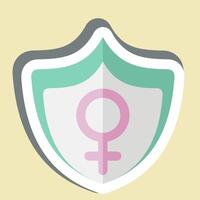 etichetta protezione. relazionato per donna giorno simbolo. semplice design illustrazione vettore