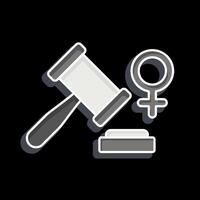 icona donne legge. relazionato per donna giorno simbolo. lucido stile. semplice design illustrazione vettore