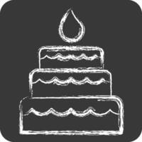icona torta. relazionato per donna giorno simbolo. gesso stile. semplice design illustrazione vettore