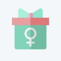 icona regalo. relazionato per donna giorno simbolo. piatto stile. semplice design illustrazione vettore