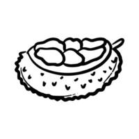 disegnato a mano durian frutta vettore