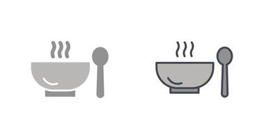 zuppa, cibo, ciotola, pasto, caldo, cucchiaio, icona design vettore