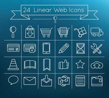 24 semplici icone vettoriali web inear set pack