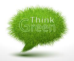 Pensi il concetto verde su erba vettore