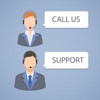 Emblema di supporto call center vettore