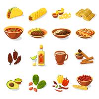 Set di cibo messicano vettore