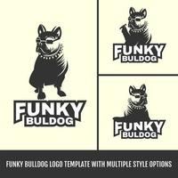 modello di registro buldog funky vettore