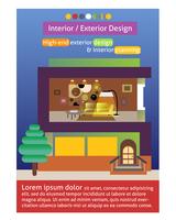 Modello di poster design interno ed esterno vettore