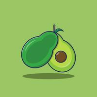 vettore di avocado. design piatto di frutta avocado