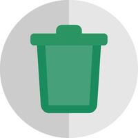 spazzatura può piatto scala icona vettore