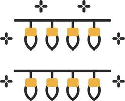 luci spellato pieno icona vettore