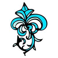 carino damasco, fleur de lis astratto modello senza cuciture con decorazione disegnata a mano. vettore