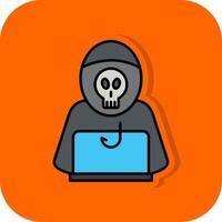 dati phishing pieno arancia sfondo icona vettore