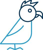 pappagallo linea blu Due colore icona vettore