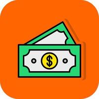 carta valute pieno arancia sfondo icona vettore