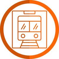la metropolitana linea arancia cerchio icona vettore