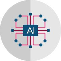 artificiale intelligenza piatto scala icona vettore