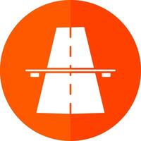 autostrada glifo rosso cerchio icona vettore