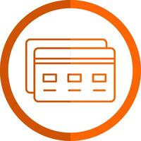 banca carta linea arancia cerchio icona vettore