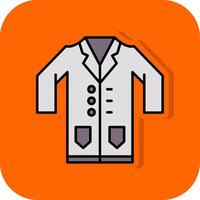 laboratorio cappotto pieno arancia sfondo icona vettore