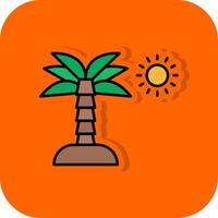 palma albero pieno arancia sfondo icona vettore