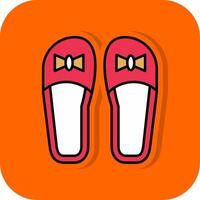 pantofole pieno arancia sfondo icona vettore