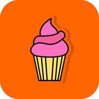 Cupcake pieno arancia sfondo icona vettore