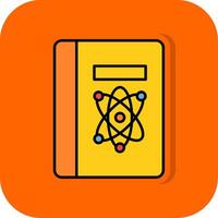 scienza libro pieno arancia sfondo icona vettore