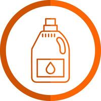 detergente linea arancia cerchio icona vettore