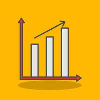 bar grafico pieno ombra icona vettore
