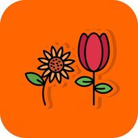 botanico pieno arancia sfondo icona vettore