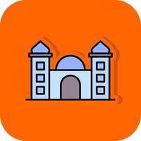 moschea pieno arancia sfondo icona vettore