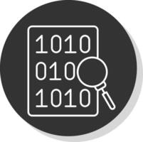 codice ricerca linea grigio cerchio icona vettore