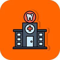 dentale clinica pieno arancia sfondo icona vettore
