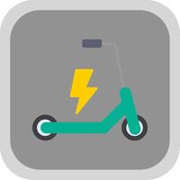 elettrico scooter piatto il giro angolo icona vettore