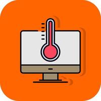 temperatura pieno arancia sfondo icona vettore