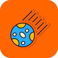 asteroide pieno arancia sfondo icona vettore