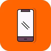 smartphone pieno arancia sfondo icona vettore
