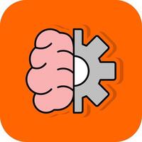 creativo cervello pieno arancia sfondo icona vettore